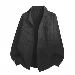 Рубашка Unisex Lapel Moderate WARRIOR, черный[free diy badge]