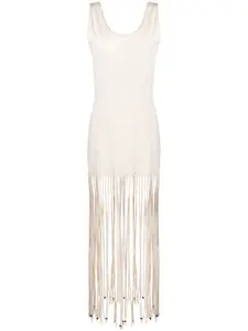 Платье макси Monsoon с бахромой Alanui, нейтральный