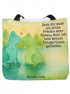 Сумка-шоппер с изображением лягушки и надписью белого цвета Mr. & Mrs. Panda