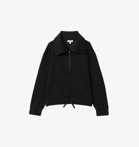 Толстовка Laney свободного кроя из эластичного трикотажа с застежкой-молнией на половину длины Reiss, черный