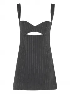 Мини-платье Ariya в полоску с вырезами Retrofete, серый