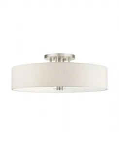 Полупотолочный светильник Meridian 6 Livex, серебристый оттенок