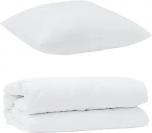 Комплект постельного белья с подушками, 2 шт., белая микрофибра vidaXL