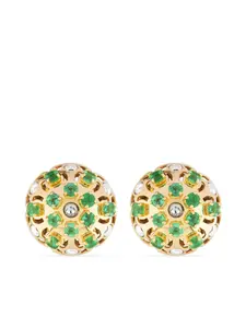 Серьги-гвоздики Damasco из желтого золота с изумрудом Officina Bernardi, золотой