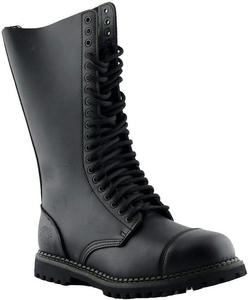 Grinders King Unisex черные длинные кожаные ботинки Military Punk Steel с носком и застежкой на 20 люверсов