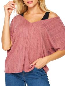 Свободный свитер в полоску с короткими рукавами Bluegrey, цвет Mulberry