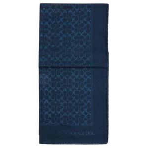 Шерсть овцы, вискоза, полиэстер, металлизированное волокно Вязаный шарф Унисекс Синий COACH