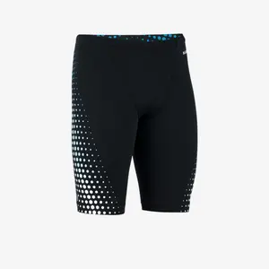 Мужские детские плавки jammer Nabaiji 500 Fitib с сетчатыми вставками чёрно-белые