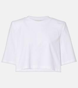 Укороченная футболка Zaely из хлопкового джерси Isabel Marant, белый