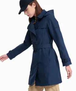 Ветрозащитный, водонепроницаемый, водоотталкивающий, дышащий тренч из двухслойной ткани с мембраной GORE-TEX и съемным капюшоном.