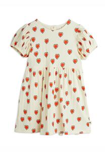 Платье из джерси OUTLINED HEARTS DRESS Mini Rodini, слоновая кость