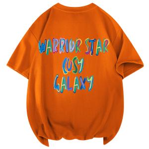 Футболка с рукавом дроп-шоулдер женская WARRIOR, оранжевый (heavyweight and 100% cotton)