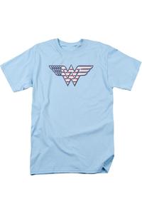 Футболка DC Comics красного, белого и синего цвета с коротким рукавом для взрослых Gildan