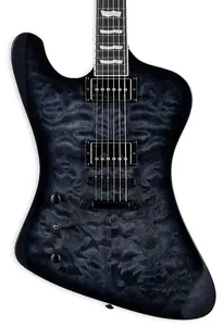 Электрогитара ESP LTD PHOENIX-1000. Леворукая, с кленовой верхней декой, черный сунбург с прозрачной отделкой