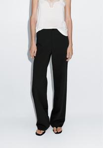 Брюки Massimo Dutti MID-WAIST STRAIGHT-LEG, Black