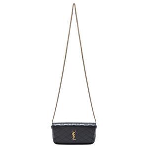 SAINT LAURENT GABY Односпинный кроссбоди-чехол для телефона из овчины Regular Women's Black