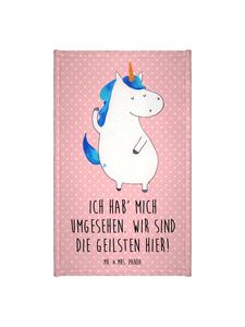 Mr. & Mrs. Panda Мужское полотенце с изображением единорога и надписью, пастельно-красного цвета