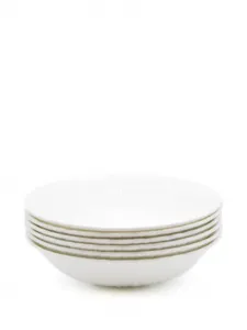 Глубокие тарелки Листья, набор из 6 шт., 24 см, Knindustrie, белый