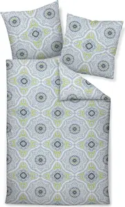 Комплект постельного белья Janine Design Mako-Soft-Seersucker 20153 TANGO, цвет меловой голубой лайм, размер 155x220+80x80 Original Janine