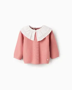 Джемпер для девочки на длинный рукав Zippy, розовый/белый