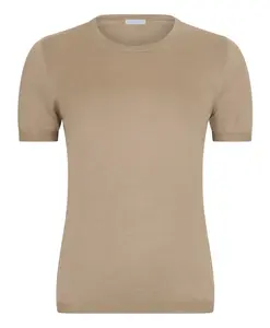 Свитер с круглым вырезом из кашемира и шелка Malo, бежевый