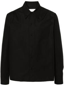 Хлопковая рубашка с острым воротником Jil Sander, черный