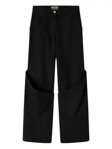 Брюки-клеш с панелями The Attico, черный