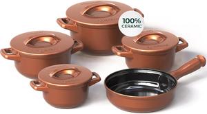 Набор посуды Ceraflame Cookware с крышкой, 9 предметов, бронзовый