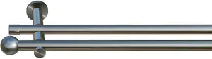 Карниз для штор indeko "Colombes", 1 направляющая, желаемая длина 340 см, цвет edelstahlfarben
