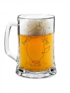 Кружка для пива Единорог фитнес без слогана, прозрачная Mr. & Mrs. Panda