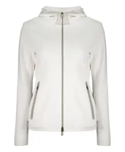 Куртка с капюшоном из технической ткани с оборками. Herno, белый