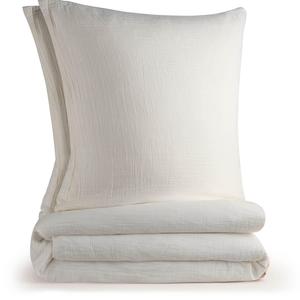 Постельное белье, муслин, 100% хлопок, 2 х 135/200 см и 2 х 80/80 см, бежевый Blumtal, белый