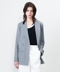 Двубортный пиджак с заостренными лацканами и шестью пуговицами Astraet, цвет Lt.Gray
