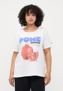 Футболка с принтом CARJAX LIFE O NECK BOXY TEE ONLY Carmakoma, белый