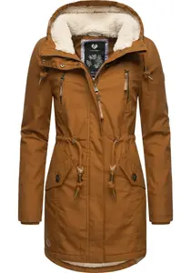 Зимнее пальто Ragwear "Элси", стильная зимняя парка с капюшоном и флисом Тедди, цвет Zimt