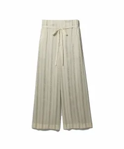 Колонка/Брюки в полоску с лентой на поясе Постоянная Column, цвет Striped Ivory