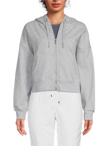 Толстовка с капюшоном и застежкой-молнией на заниженном плече Calvin Klein Performance, цвет Pearl Heather Grey