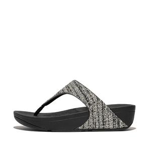 Женские черные босоножки FitFlop Lulu Shimmerweave Thong с перемычкой и открытым носком GAL1445 Fitflop, черный