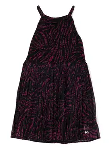 Плиссированное платье с логотипом Michael Kors Kids, черный