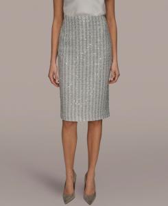 Женская юбка-карандаш миди с пайетками Donna Karan New York, Light Vapor Multi