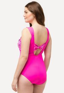 Купальник ABSTRACT PRINT PLEATED STRAP CUTOUT Ulla Popken, розовый