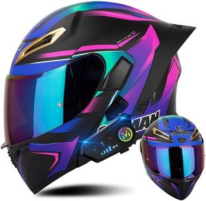 Шлем мотоциклетный ACLFFSHOP, синий / розовый