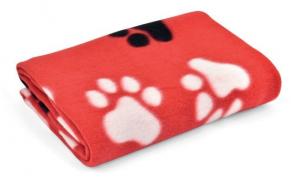 Одеяло для собак Nayeco со следами и костями 100х70см Nayeco, цвет красный