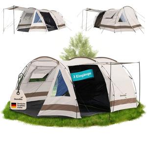 SKANDIKA Туннельная палатка Kambo 6 - высота 2 м - вместимость 6 человек - 3 входа