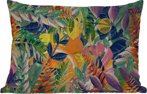 Подушка для улицы - Цветы - Джунгли - Тропики - 60 x 40 см - Устойчива к погодным условиям - Подушка для отдыха - Декоративная подушка - Подушка для дома MuchoWow