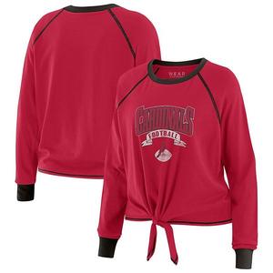 Женский топ с длинными рукавами и завязкой Arizona Cardinals, plus size, цвет cardinal/black Wear By Erin Andrews