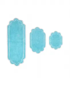 Набор из 3 ковриков для ванной комнаты Allure Home Weavers, бирюзовый