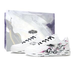 ANTA Расслабленные легкие и дышащие низкие кроссовки для скейтборда Unisex Black White Red