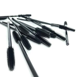 ForMe, Щеточка для ресниц, силиконовая ручка, черный, черная щетина (упаковка 50 шт.)