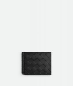Кошелек с зажимом для купюр Intrecciato Bottega Veneta, черный